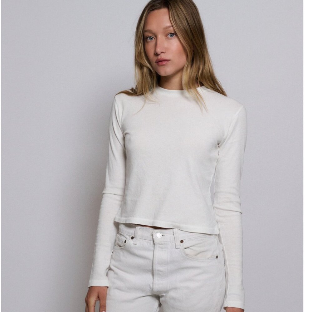 Shop RLT Soft Long Sleeve White T-shirt Size Small